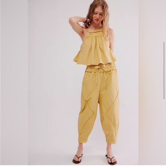 Free People Yellow Cropped Jumpsuit - Picture 4 of 10